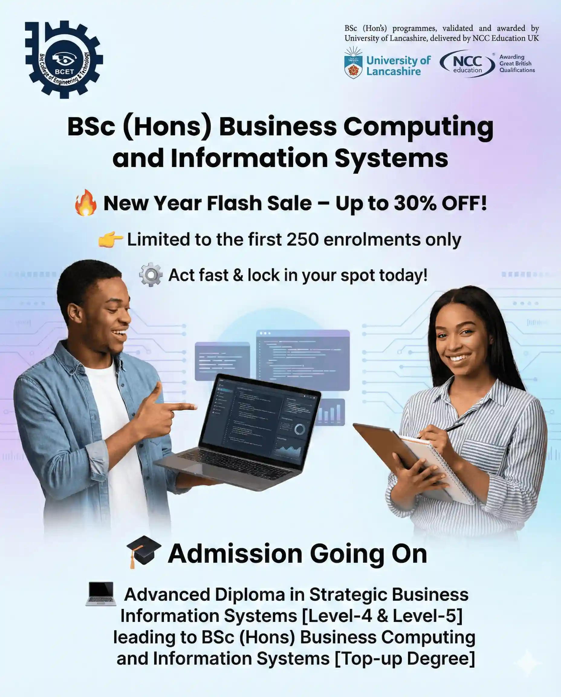 BSc (Hons) in Business Computing & Information Systems [Top-up]